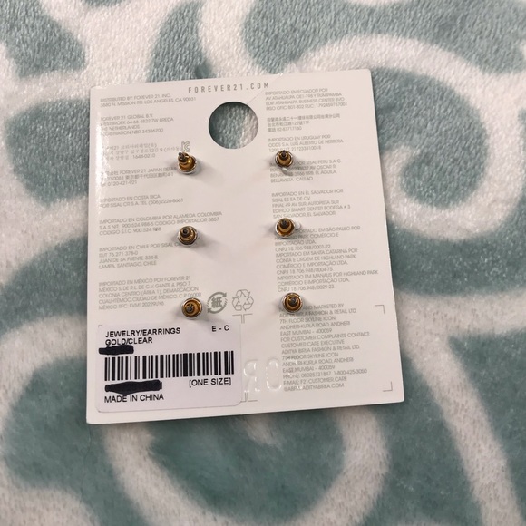 Gold and Crystal Heart Earring Set - Picture 2 of 2